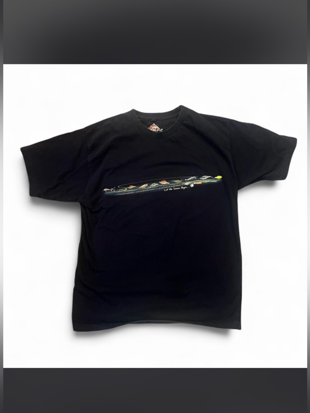Men's Navy Vintage Graphic Fishing Tshirt